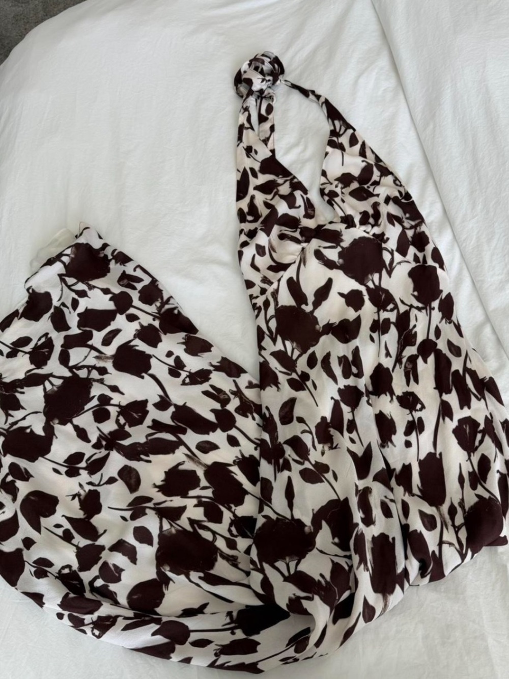 Réalisation Par Simone Chocolate Havana | Floral Halter Silk Maxi Dress